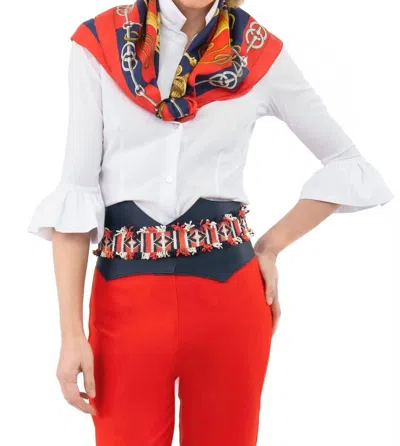 Gretchen Scott Priss Chiffon Blouse In White In Multi