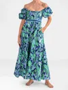Gretchen Scott Promenade Vintage Vines Dress In Blue In Blue