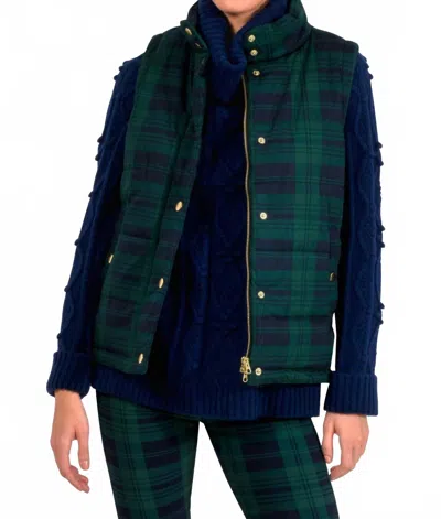 Gretchen Scott Puffer Vest In Navy/green In Blue