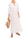 Gretchen Scott Embroidered Reef Caftan Dress In White In White