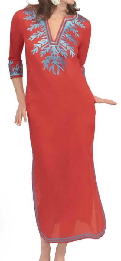 Gretchen Scott Reef Tunic In Coral/turq In Brown