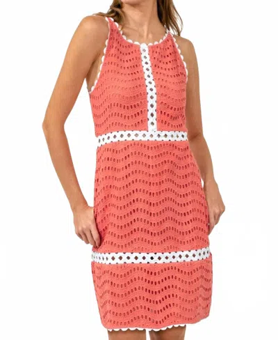 Gretchen Scott Rikki Cotton Eyelet Dress In Coral In Pink