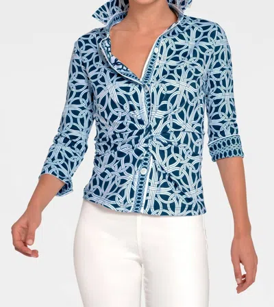 Gretchen Scott Ring Toss Twist & Shout Top In Navy In Blue
