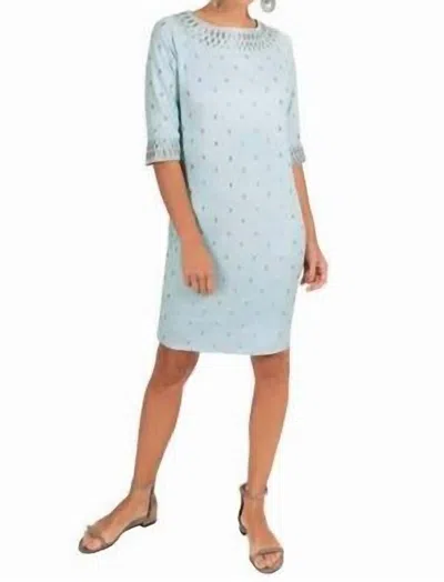 Gretchen Scott Rocket Casual Dress In Pale Blue & Silver
