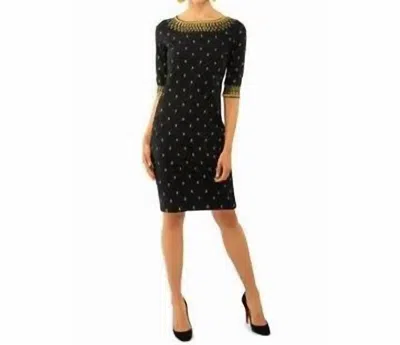 Gretchen Scott Rocket Girl Mini Dress In Black & Gold