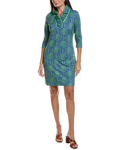 Gretchen Scott Ruff Neck Dress In Blue