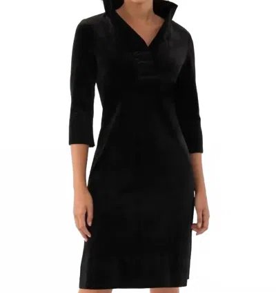 Gretchen Scott Ruff Neck Dress In Black