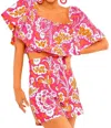 Gretchen Scott Ruffle Dreaming Top-flora In Pink Multi In Pink