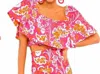 Gretchen Scott Ruffle Dreaming Top-flora In Pink Multi In Pink