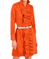 Gretchen Scott Ruffle Rumble Mini Dress In Orange In Orange
