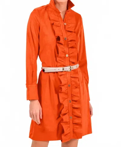 Gretchen Scott Ruffle Rumble Mini Dress In Orange