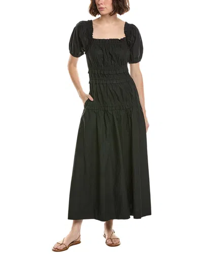 Gretchen Scott Ruffle Up Midi Dress In Black