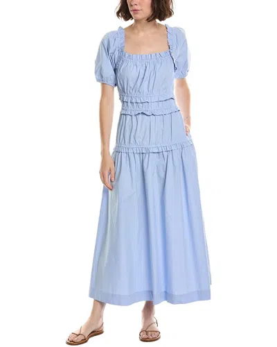 Gretchen Scott Ruffle Up Midi Dress In Blue
