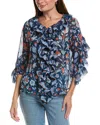 Gretchen Scott Rufflestiltskin Blouse In Multi