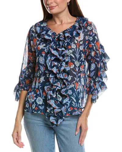 Gretchen Scott Rufflestiltskin Blouse In Multi