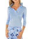 Gretchen Scott Ruffneck 3/4 Sleeve Top In Periwinkle In Blue