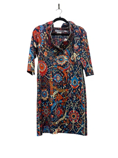Gretchen Scott Ruffneck Dress In Navy In Multi