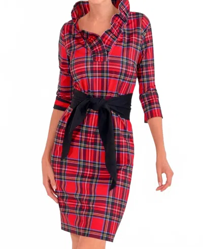 Gretchen Scott Ruffneck Plaid Dress In Duke Of York In Multi