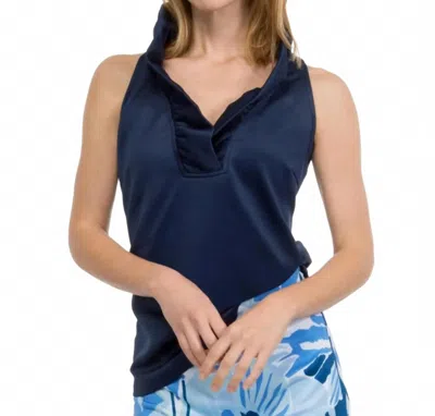 Gretchen Scott Ruffneck Tank In Navy In Blue