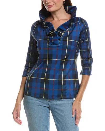 Gretchen Scott Ruffneck Top In Blue