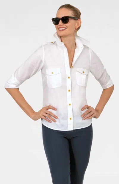 Gretchen Scott Safari Boyfriend Shirt In White