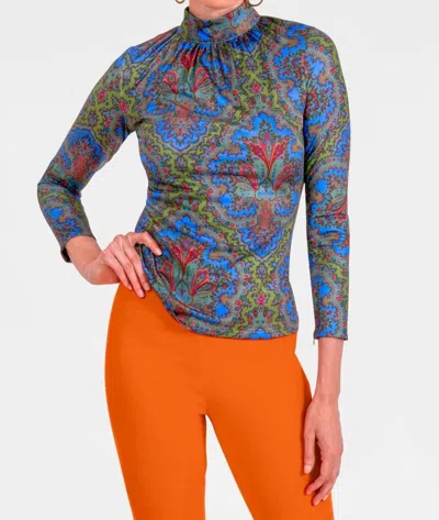 Gretchen Scott Scorching Passion Paisley Hot Top In Olive In Multi