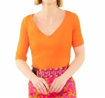 Gretchen Scott Second Skin Nylon Tee Top In Orange