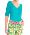 Gretchen Scott Second Skin Tee In Turquoise In Blue
