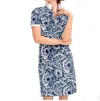 Gretchen Scott Serve It Up Flora Dress In Navy In Blue