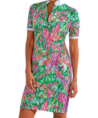Gretchen Scott Serve It Up Short Sleeve Dress In Vintage Vine Kelly In Multi