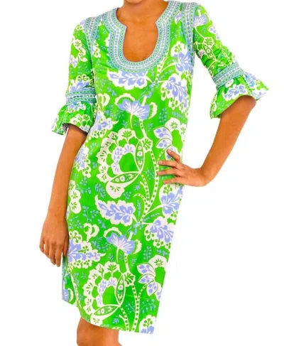 Gretchen Scott Shake Your Tushy Dress In Kelly/periwinkle In Green