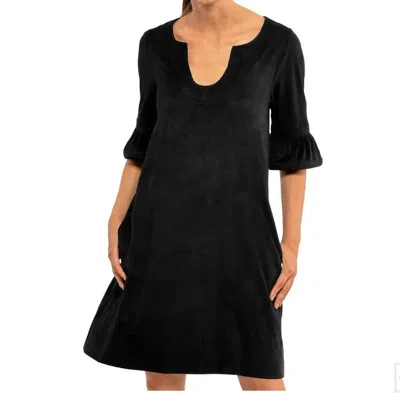 Gretchen Scott Shake Your Tushy Suede Dress In Black