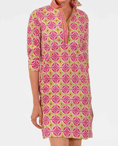 Gretchen Scott Shirt Tail 2.0 Mini Dress In Smell The Roses Pink Lime In Multi