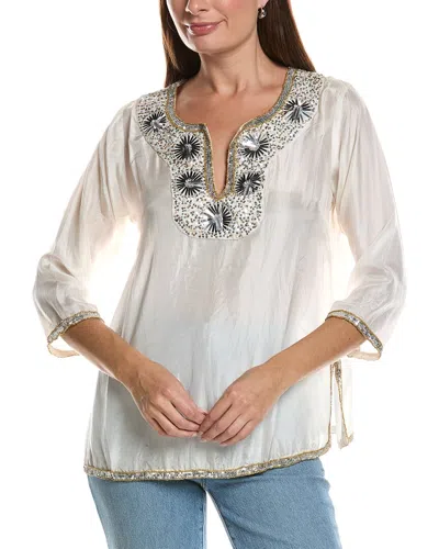 Gretchen Scott Silk Beaded Tunic In White
