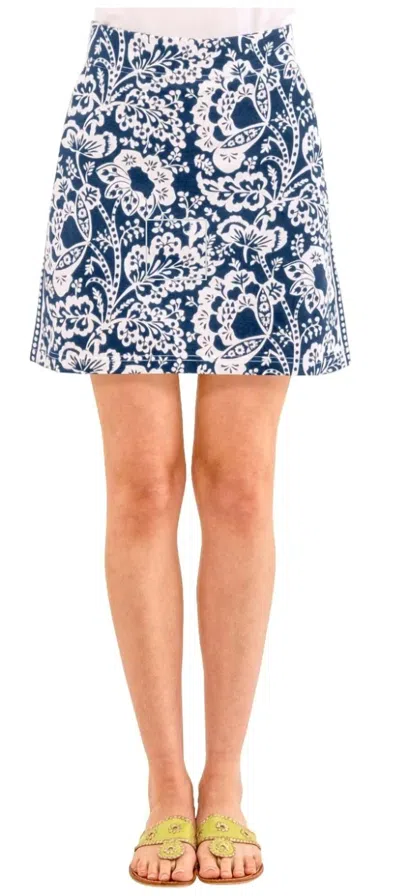 Gretchen Scott Skippy Skort In Navy Flora