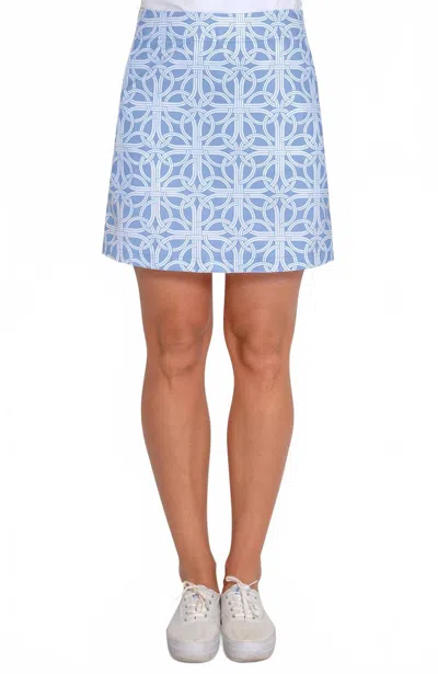 Gretchen Scott Skippy Skort In White & Perwinkle In Blue