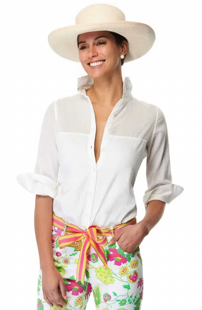 Gretchen Scott Sleek Voile Top In White