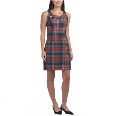 Gretchen Scott Sleeveless Plaid Mini Dress In Black/multi