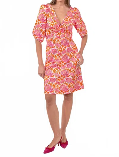 Gretchen Scott Smell The Roses Twister Dress In Orange/hot Pink