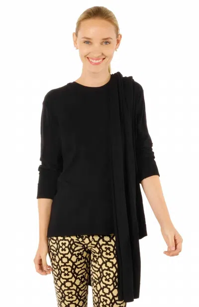 Gretchen Scott Sneek A Peek Knit Sweater In Black