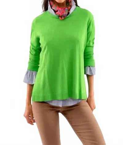 Gretchen Scott Sneek A Peek Knit Sweater In Kelly Green