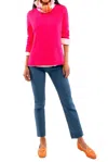 Gretchen Scott Sneek-a-peek Sweater In Shocking Pink In Pink