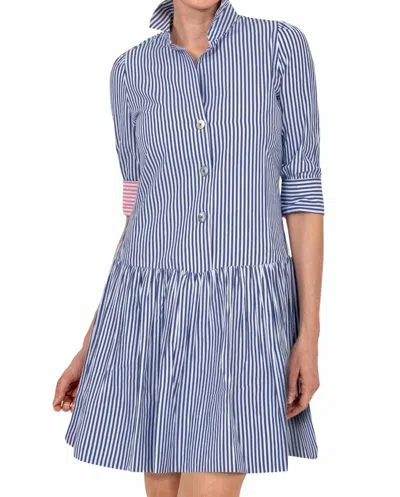 Gretchen Scott So Sweet Cotton Dress In Navy Stripe In Blue