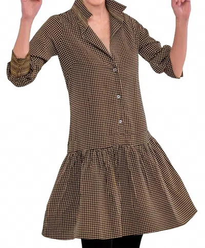 Gretchen Scott So Sweet Dress In Checkmate Black/ Khaki In Brown
