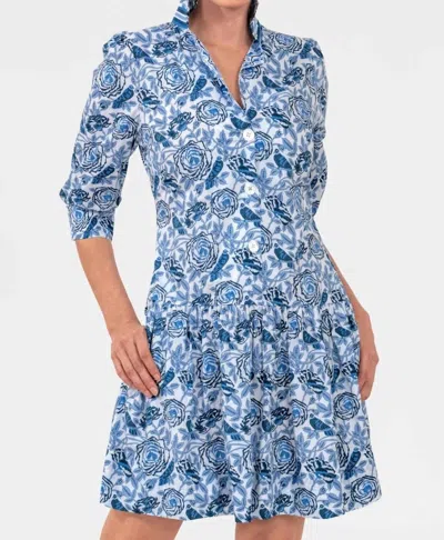Gretchen Scott So Sweet Dress In Smell The Roses Blues In Multi
