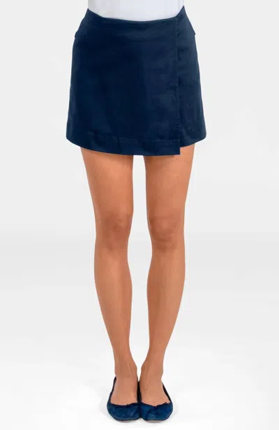 Gretchen Scott Solid Peek A Boo Skort In Navy In Blue