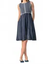 Gretchen Scott Stripe Detailing Tango Dress In Navy In Blue