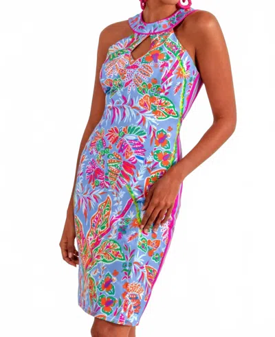 Gretchen Scott Sublime Dress - Vintage Vines In Periwinkle In Red