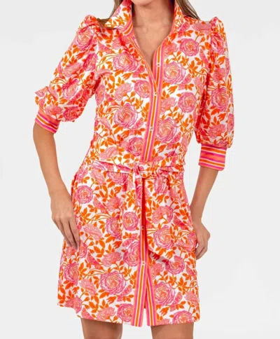 Gretchen Scott Swagger Dress In Orange/pink In Multi