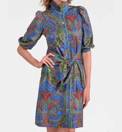 Gretchen Scott Swagger Mini Dress In Olive In Multi